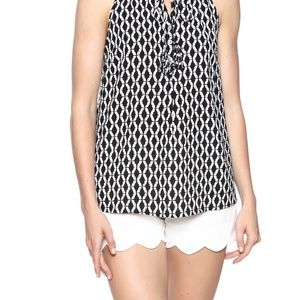 NEW Mud Pie Teagan Tassel B&W Tank S